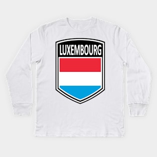 Flag Shield - Luxembourg Kids Long Sleeve T-Shirt